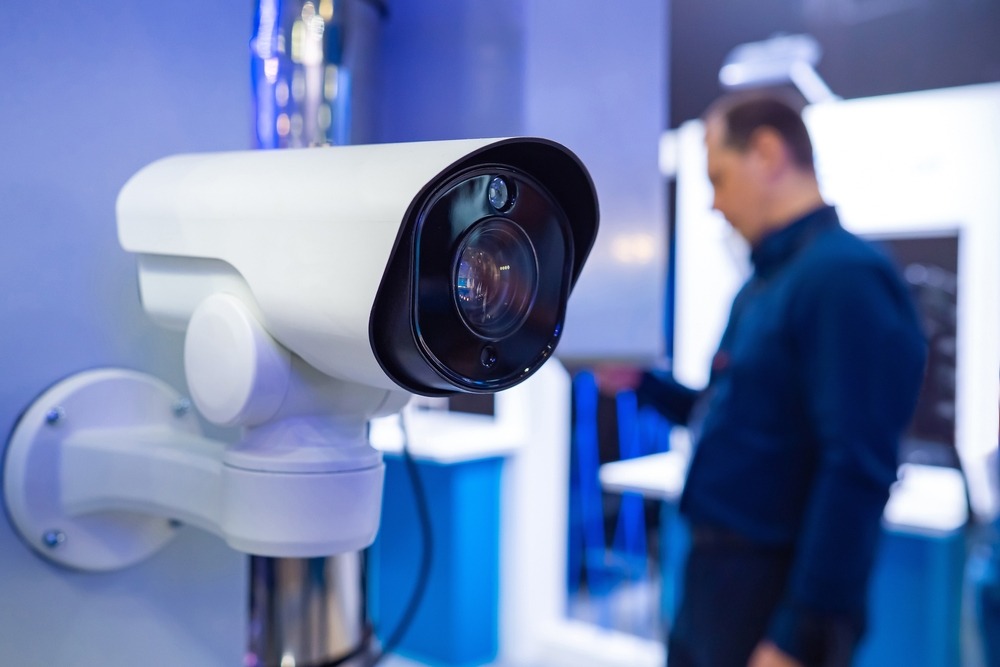 White,Cctv,Camera,In,Store.,Sale,Of,Video,Surveillance,Systems.