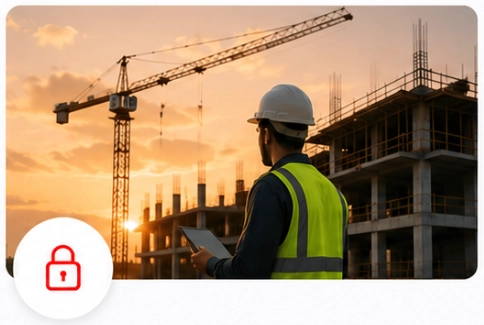 Protection et surveillance autonome de chantier BTP caméra 4G et mât de sécurité